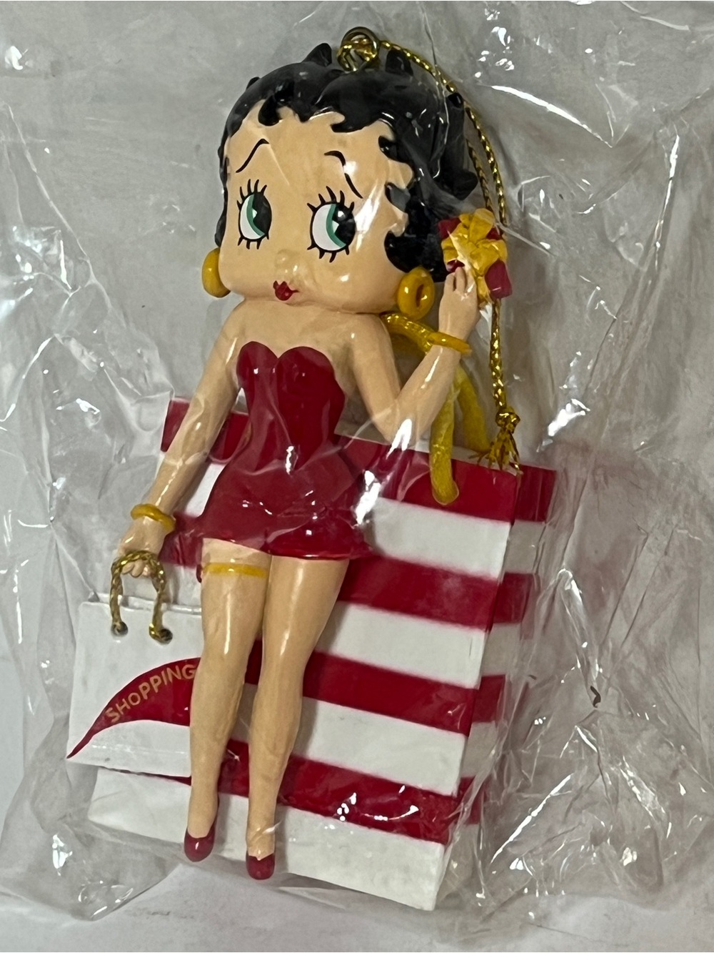 Vintage Betty Boop Christmas Ornament Shopping Bag